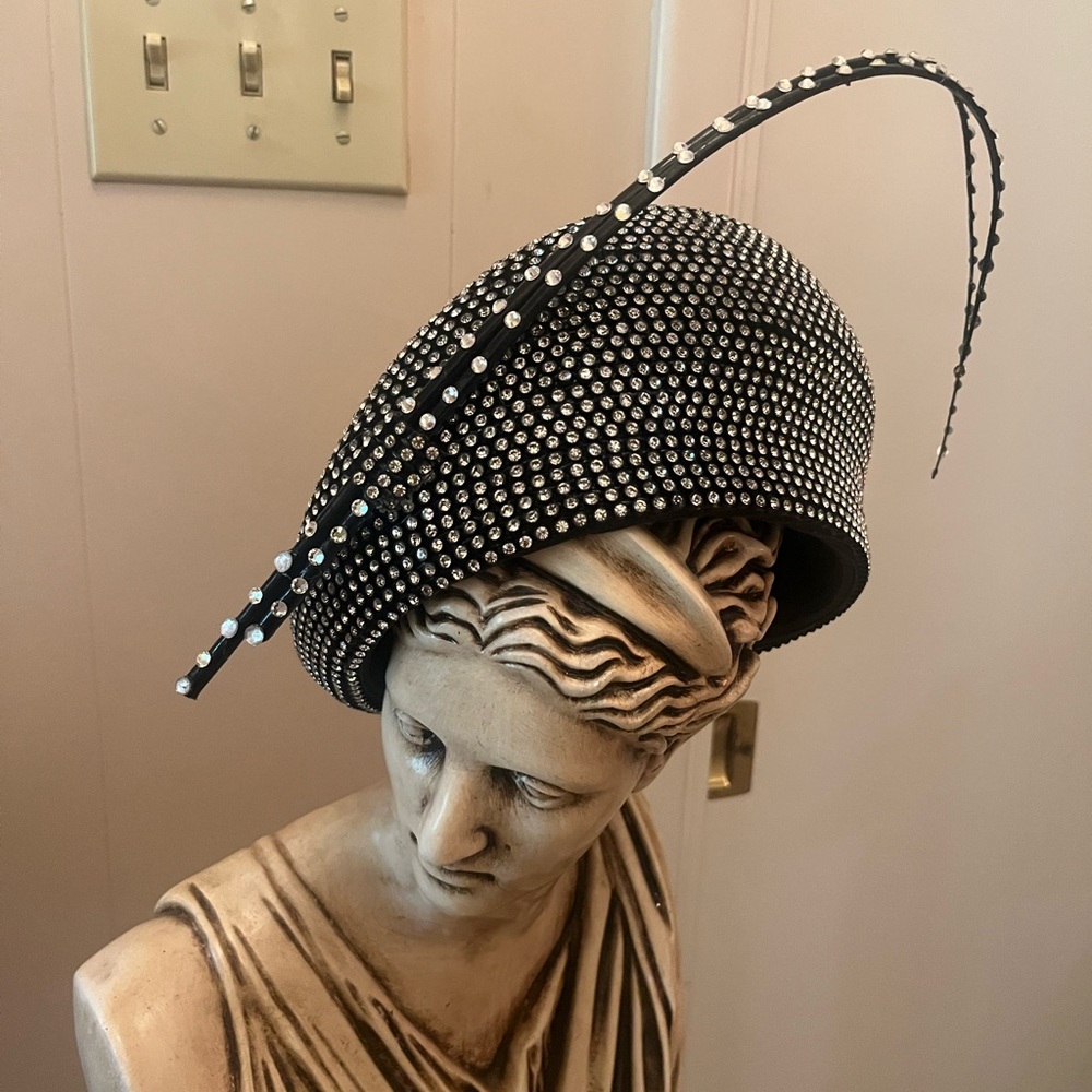 Sophisticated Black and Silver Women's Studded Hat